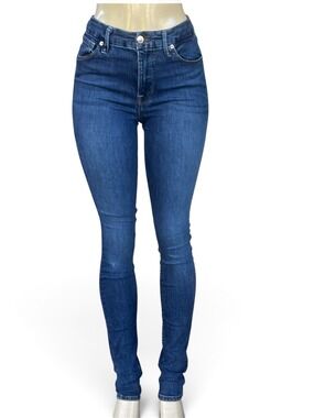 Good American Black Skinny Jeans | High Rise | 6/28 | Long 34" Inseam
